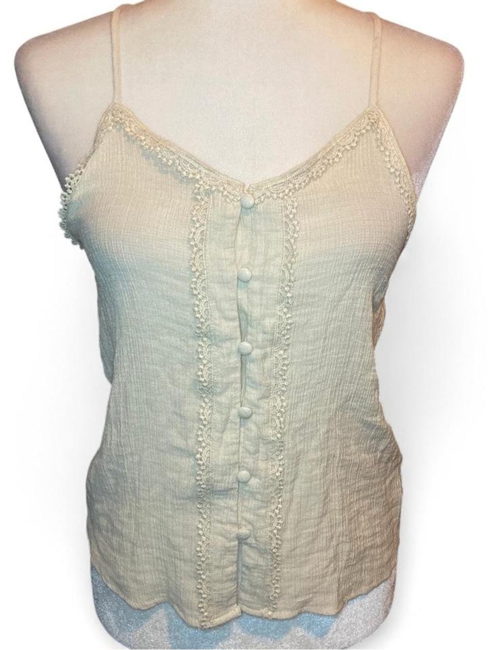 mine Cream Lace-Trim Spaghetti Strap Camisole